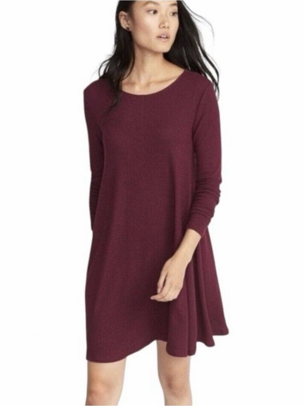 Old Navy plus size burgundy long sleeve swing dress XXL